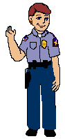 Witający się policjant